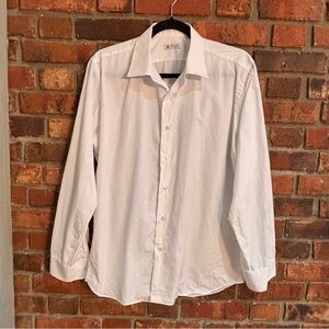 Thomas Mason Bespoke mens wedding groom dress shirt white neck 17”